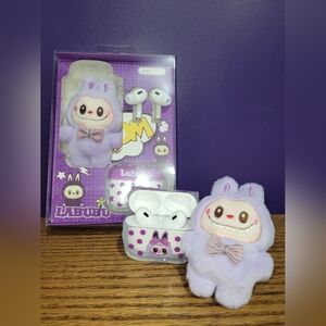 Labubu Monster Keyring Doll, Pro-style Earbuds With Case New In Box Purple